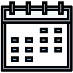 Calendar Colored Line Icon