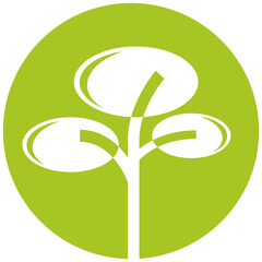 tree in green circle background illustration