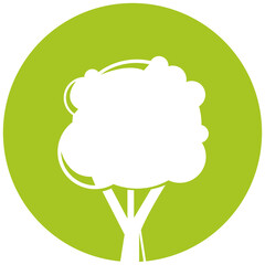 tree in green circle background illustration