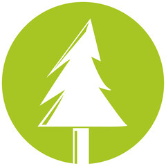 Obraz premium Tree in Circle Button