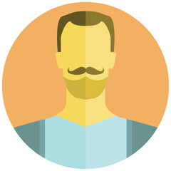 man character avatar in circle button