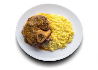 Milanese risotto with saffron and braised veal