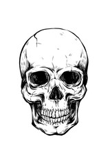 skull hand drawing illustration 