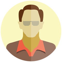 man character avatar in circle button