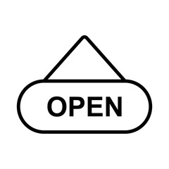 open hanging door sign icon vector