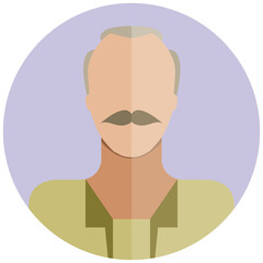 man avatar in circle button illustration