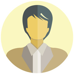 man avatar in circle button illustration