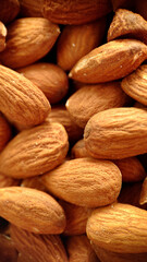 Almond background image close-up selective focus