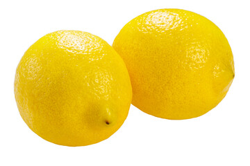 Fresh yellow lemon on a white background PNG file.