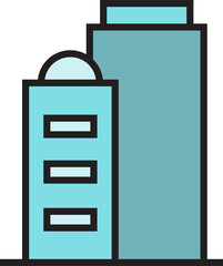 apartment and office building icon