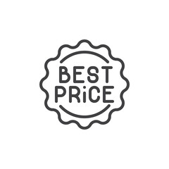 Best price sticker line icon