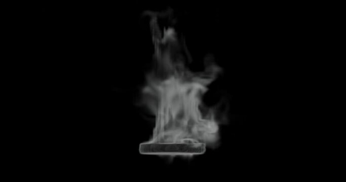 3d render of smoke or steam for food or hot surface effect for video overlay. Set screen for blending mode.
