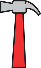 claw hammer tool icon illustration