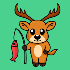Vector illustration of a cute and adorable deer