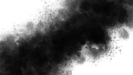 飛び散った墨、水彩の背景。抽象背景