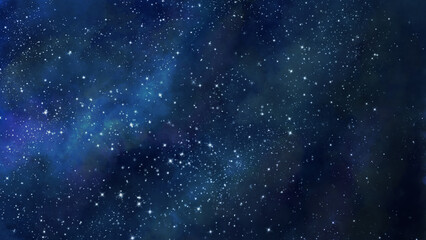 手描きの水彩の星空、キラキラ背景