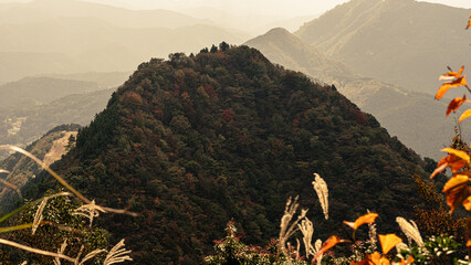 mountain landscape of autumn in Japan