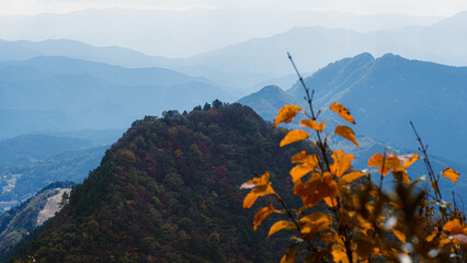 mountain landscape of autumn in Japan