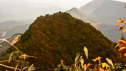 mountain landscape of autumn in Japan