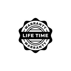 Life time warranty stamp label vector