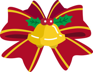 赤いリボンのついたベルのイラスト