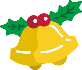 ヒイラギのついたベルのイラスト