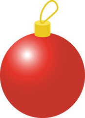 赤いオーナメントボールのイラスト