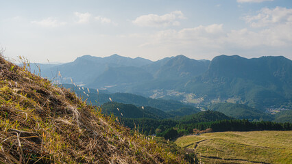 mountain landscape of autumn in Japan