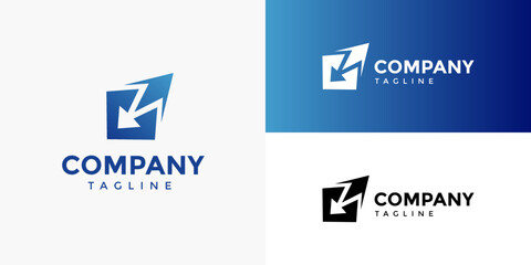 Up Right Growth Upgrade Boost Launch Upload Download Logo Icon Design Vector Template Concept for Brand Business Company Technology