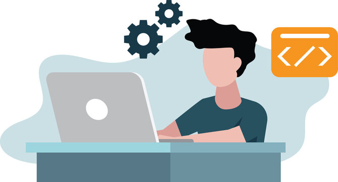 coding working at work desk