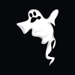 Ghost Logo Design, Halloween Icon, Halloween Costume Illustration, Celebration Banner Template