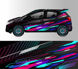 Racing car wrap design vector for vehicle vinyl sticker and automotive decal livery	