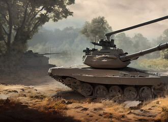 Isolated Cannon Gun Weapon Military Machine Heavy Armor Battle Armed Tank Green Armored Vehicle Fight Artillery War Soldier Forces Camouflage Turret Panzer Army Armour Soviet