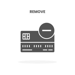 Credit Card Remove glyph icon. Can used for web, app, digital product, presentation, UI and many more.