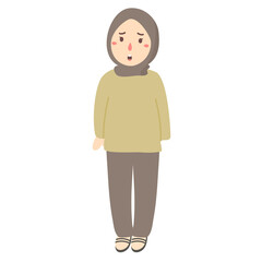 young woman wearing hijab illustration