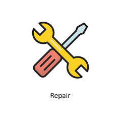 Repair Vector  Filled Outline Icon Design illustration. Cloud Computing Symbol on White background EPS 10 File