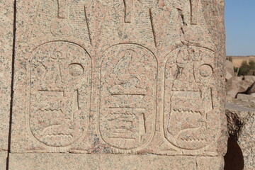 Ancient egyptian temple on Elephantine island (Satet temple), Aswan, Egypt