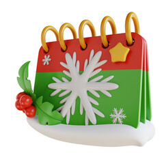 3d illustration Christmas calendar