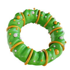 3d illustration Christmas flower wreath