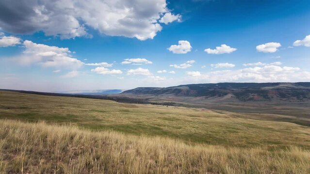 Time-lapse of clouds rolling over the high plains of central Wyoming.  Shot near Casper, Wyoming in 4K