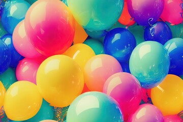 Colorful Balloons Seamless Texture Pattern Tiled Repeatable Tessellation Background Image