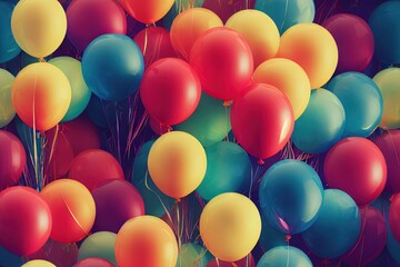 Colorful Balloons Seamless Texture Pattern Tiled Repeatable Tessellation Background Image