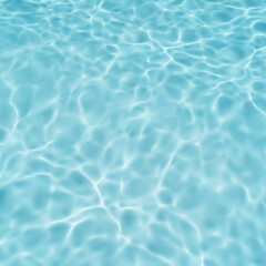blue water surface, 3d Render Pool Surface, bright sunlight with caustic effect