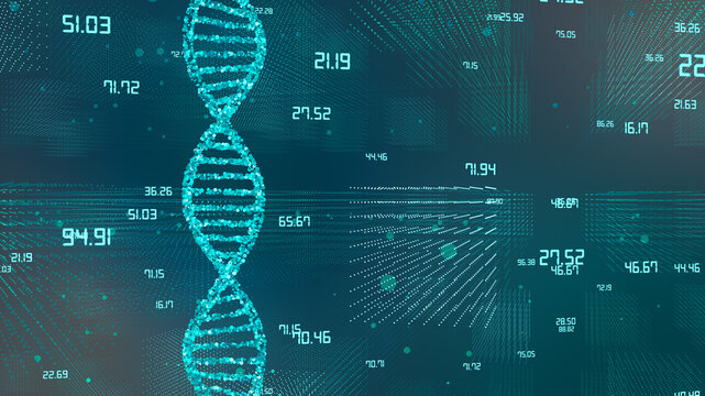 Genetics research, conceptual illustration