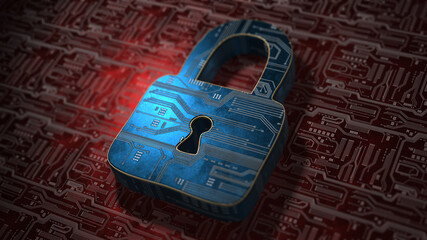 Cyber security, conceptual illustration