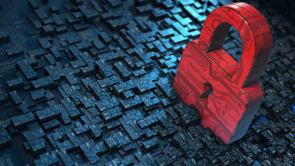 Cyber security, conceptual illustration