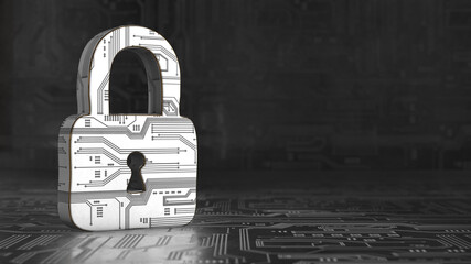 Cyber security, conceptual illustration