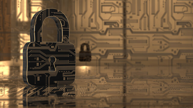 Cyber security, conceptual illustration