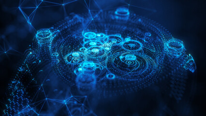 Smart watch wireframe, conceptual illustration