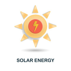 Solar Energy icon. 3d illustration from global warming collection. Creative Solar Energy 3d icon for web design, templates, infographics and more